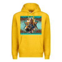 Lemon western rodeo bullfighter Aztec leopard turquoise Premium Hoodie - BarkalooDesign