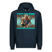 Navy western rodeo bullfighter Aztec leopard turquoise Premium Hoodie - BarkalooDesign