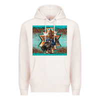 Pale Pink western rodeo bullfighter Aztec leopard turquoise Premium Hoodie - BarkalooDesign