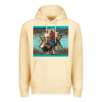 Pina Colada western rodeo bullfighter Aztec leopard turquoise Premium Hoodie - BarkalooDesign