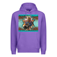 Purple western rodeo bullfighter Aztec leopard turquoise Premium Hoodie - BarkalooDesign