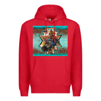 Red western rodeo bullfighter Aztec leopard turquoise Premium Hoodie - BarkalooDesign