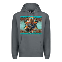 Rock western rodeo bullfighter Aztec leopard turquoise Premium Hoodie - BarkalooDesign