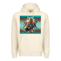 Sandshell western rodeo bullfighter Aztec leopard turquoise Premium Hoodie - BarkalooDesign