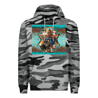 Slate Camo western rodeo bullfighter Aztec leopard turquoise Premium Hoodie - BarkalooDesign