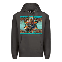 Smoke western rodeo bullfighter Aztec leopard turquoise Premium Hoodie - BarkalooDesign
