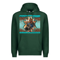 Sports Green western rodeo bullfighter Aztec leopard turquoise Premium Hoodie - BarkalooDesign