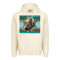 Tofu western rodeo bullfighter Aztec leopard turquoise Premium Hoodie - BarkalooDesign