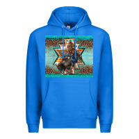 True Royal western rodeo bullfighter Aztec leopard turquoise Premium Hoodie - BarkalooDesign