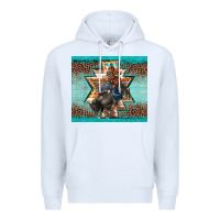White western rodeo bullfighter Aztec leopard turquoise Premium Hoodie - BarkalooDesign