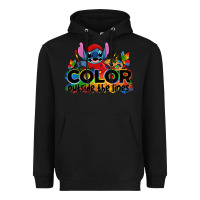 Black color outside the lines autism stitch Heavyweight Hoodie - Zillion Design Studio