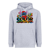 Heather Grey color outside the lines autism stitch Heavyweight Hoodie - Zillion Design Studio