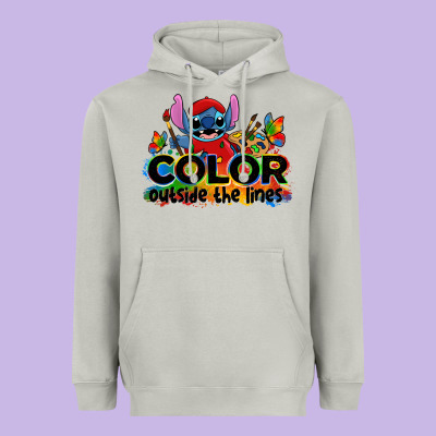 Color Outside The Lines Autism Stitch Heavyweight Hoodie Designed By Zillion Design Studio