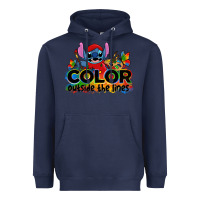 Navy color outside the lines autism stitch Heavyweight Hoodie - Zillion Design Studio