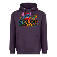 Plum color outside the lines autism stitch Heavyweight Hoodie - Zillion Design Studio