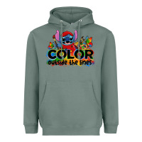 Sage color outside the lines autism stitch Heavyweight Hoodie - Zillion Design Studio