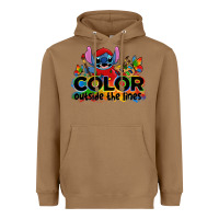 Toasted Coconut color outside the lines autism stitch Heavyweight Hoodie - Zillion Design Studio