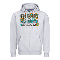 Heather Grey i'm sorry for the mean hurtful things i said Zipper Hoodie - Zillion Design Studio