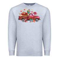 Heather Grey valentine's day truck photography love side view Premium Sweatshirt - FaDigitalArtStudio