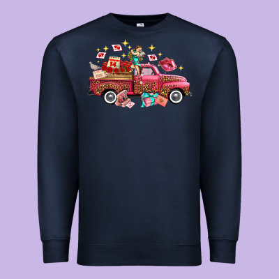 Valentine's Day Truck Photography Love Side View Premium Sweatshirt Designed By Fadigitalartstudio