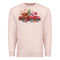 Pale Pink valentine's day truck photography love side view Premium Sweatshirt - FaDigitalArtStudio