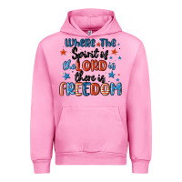 Fuchsia Pink where the spirit of the lord is there is freedom Urban Hoodie - MaliasSmallBusiness