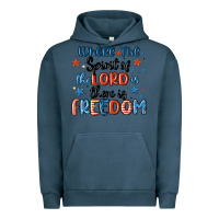 Pigment Midnight Navy where the spirit of the lord is there is freedom Urban Hoodie - MaliasSmallBusiness