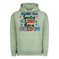 Pigment Oil Green where the spirit of the lord is there is freedom Urban Hoodie - MaliasSmallBusiness