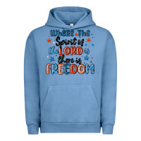 Pigment Pebble Blue where the spirit of the lord is there is freedom Urban Hoodie - MaliasSmallBusiness
