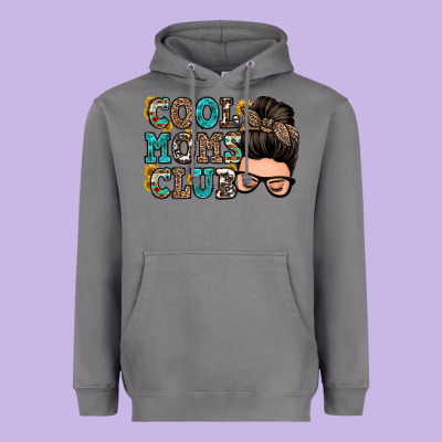 Cool Moms Club Messy Bun Heavyweight Hoodie Designed By Zillion Design Studio