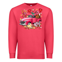 Cardinal valentine's day truck farm animals Premium Sweatshirt - FaDigitalArtStudio