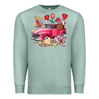 Seafoam valentine's day truck farm animals Premium Sweatshirt - FaDigitalArtStudio