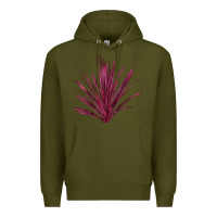 Army Green Pink Cordyline Premium Hoodie - LillyAllenDesigns