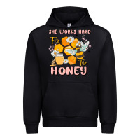 Black she works hard for the honey Urban Hoodie - MaliasSmallBusiness