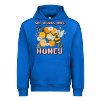 Cobalt she works hard for the honey Urban Hoodie - MaliasSmallBusiness