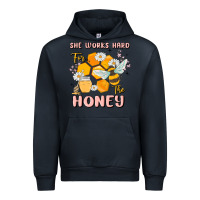 Navy she works hard for the honey Urban Hoodie - MaliasSmallBusiness