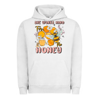 Pigment Lunar Rock she works hard for the honey Urban Hoodie - MaliasSmallBusiness