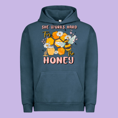 She Works Hard For The Honey Urban Hoodie Designed By Maliassmallbusiness