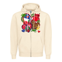 Sandshell dominican republic  hearts Zipper Hoodie - texasbilliewilder