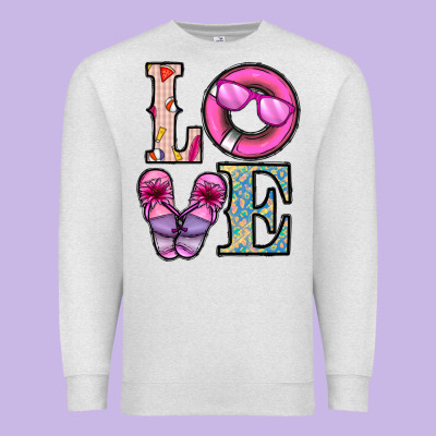 Love Summer Premium Sweatshirt Designed By Cowhidedigitalart