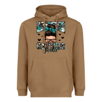 Toasted Coconut cowhide junkie messy bun Heavyweight Hoodie - Zillion Design Studio