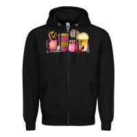 Black boss lady coffee cups with money Zipper Hoodie - texasbilliewilder