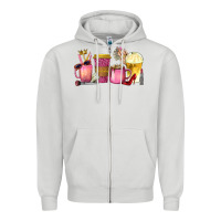 Dove Grey boss lady coffee cups with money Zipper Hoodie - texasbilliewilder