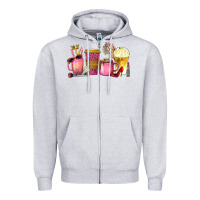 Heather Grey boss lady coffee cups with money Zipper Hoodie - texasbilliewilder