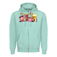 Seafoam boss lady coffee cups with money Zipper Hoodie - texasbilliewilder