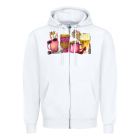 White boss lady coffee cups with money Zipper Hoodie - texasbilliewilder