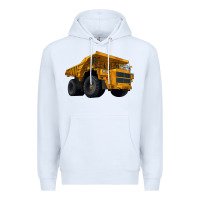 White Dump Truck Premium Hoodie - LillyAllenDesigns