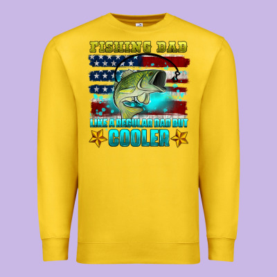Fishing Dad Like A Regular Dad But Cooler Premium Sweatshirt Designed By Hra Design Shop