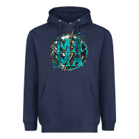Navy cowhide mama lighting bolt Heavyweight Hoodie - Zillion Design Studio
