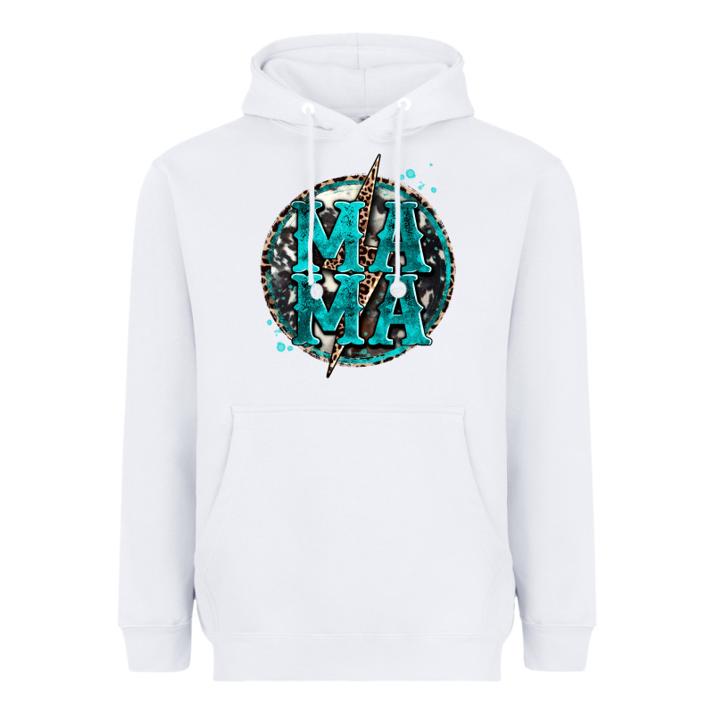 Cowhide Mama Lighting Bolt Heavyweight Hoodie by Zillion Design Studio | Teevron